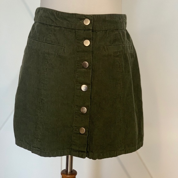 Dresses & Skirts - Green corduroy mini skirt